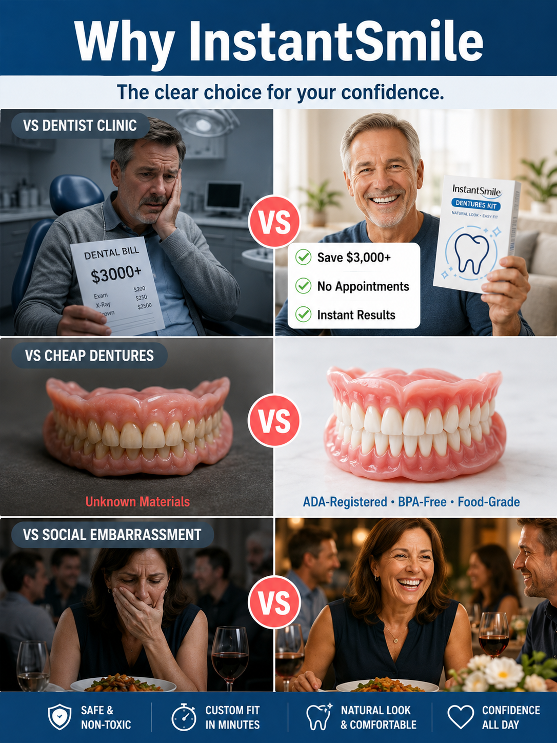 ⏰ 70% OFF Today — Custom-Fit Dentures for a More Natural, Comfortable Smile