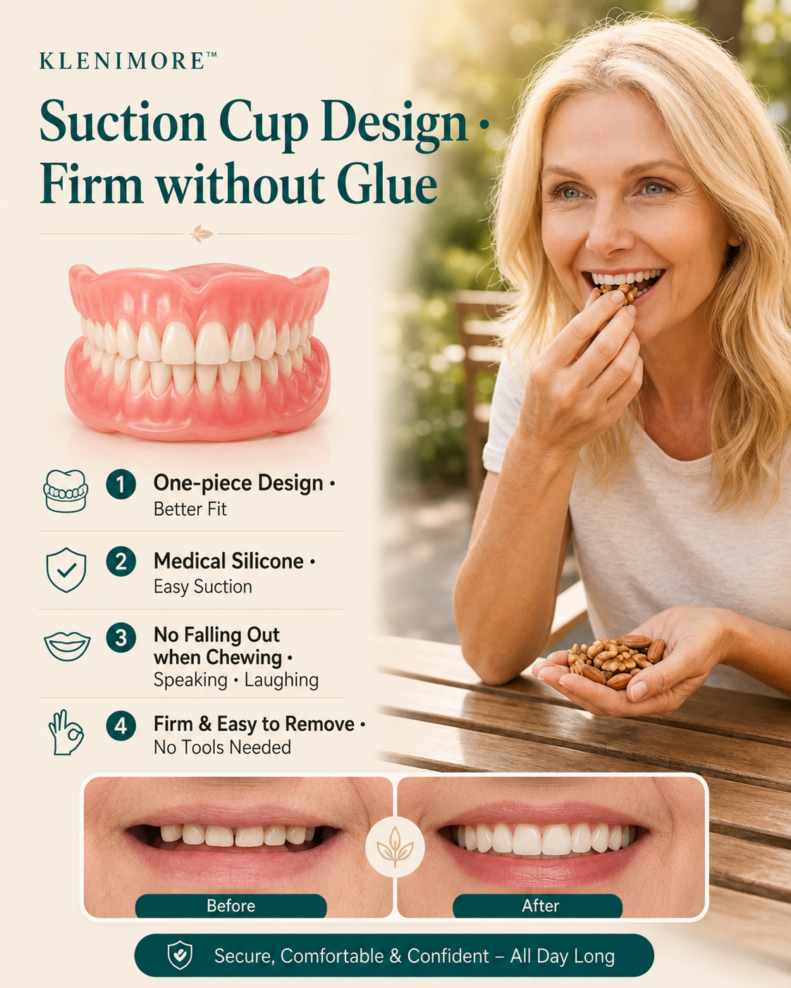 KLENIMORE denture suction fit design