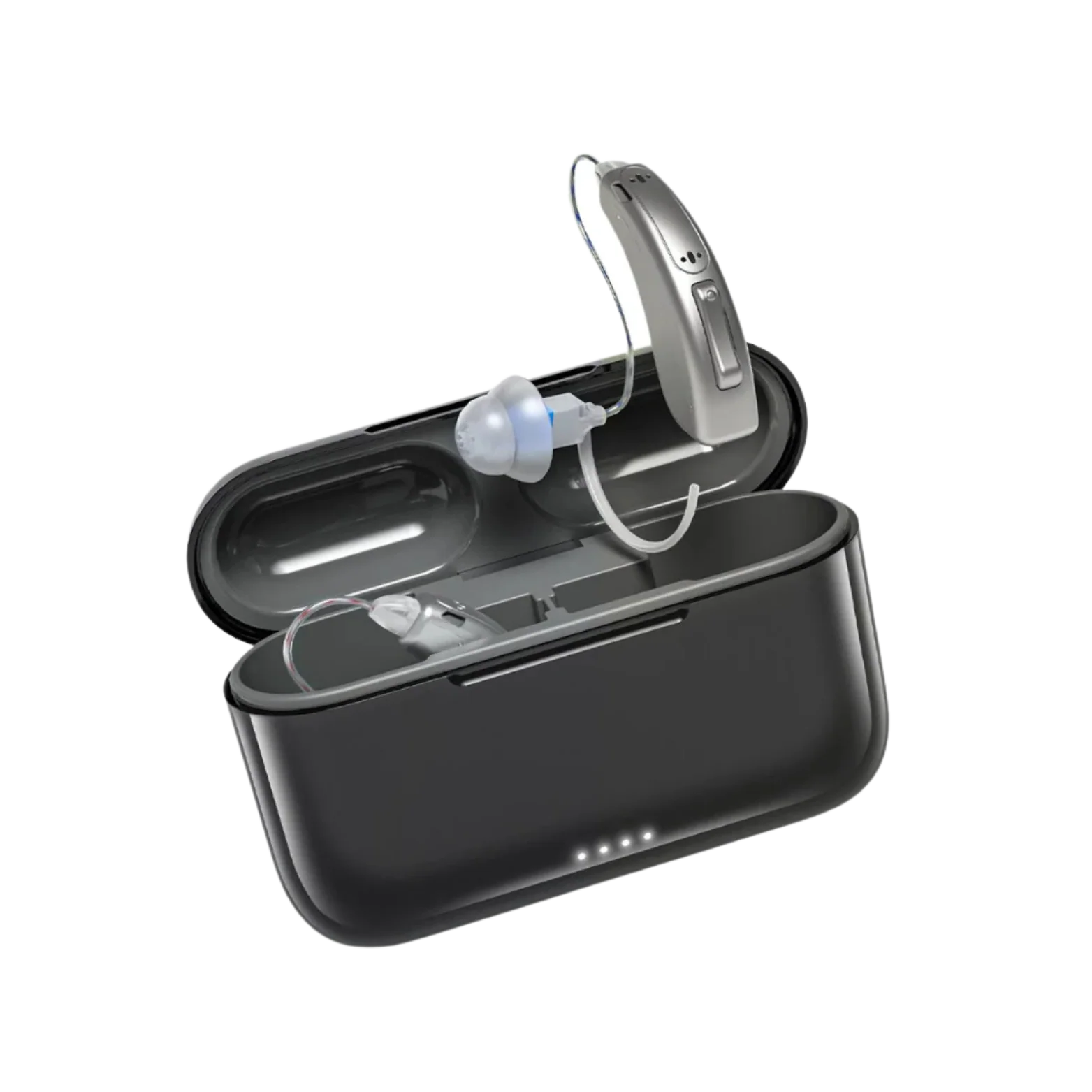 KLENIMORE rechargeable hearing support device and charging case